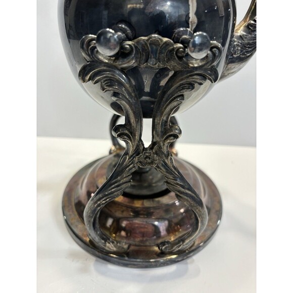 VTG Vintage FB Rogers Silver Plated Tilting Teapot With Stand & Burner Footed - Picture 6 of 16